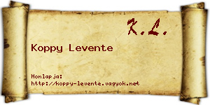 Koppy Levente névjegykártya